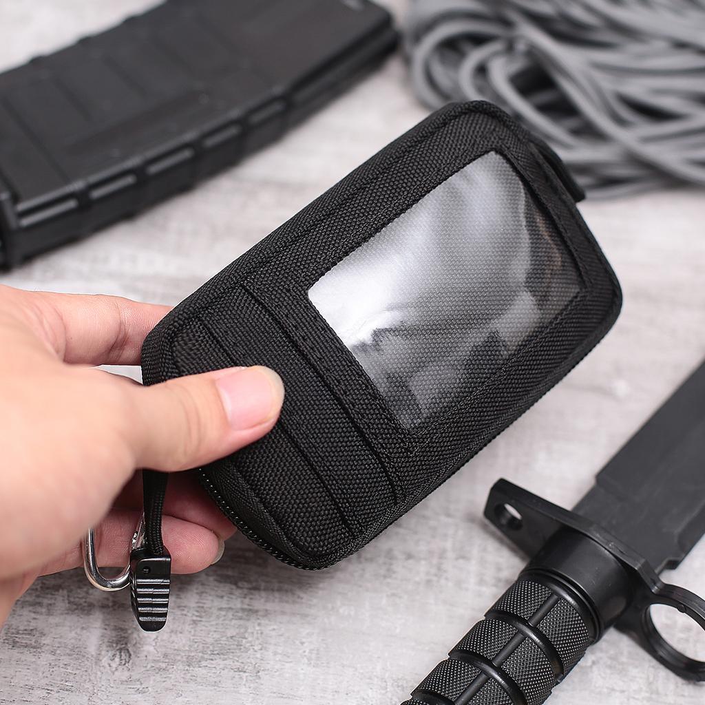 Nylon Waterproof Sport  Bag Hiking Belt Zipper Pouch Wallet Black