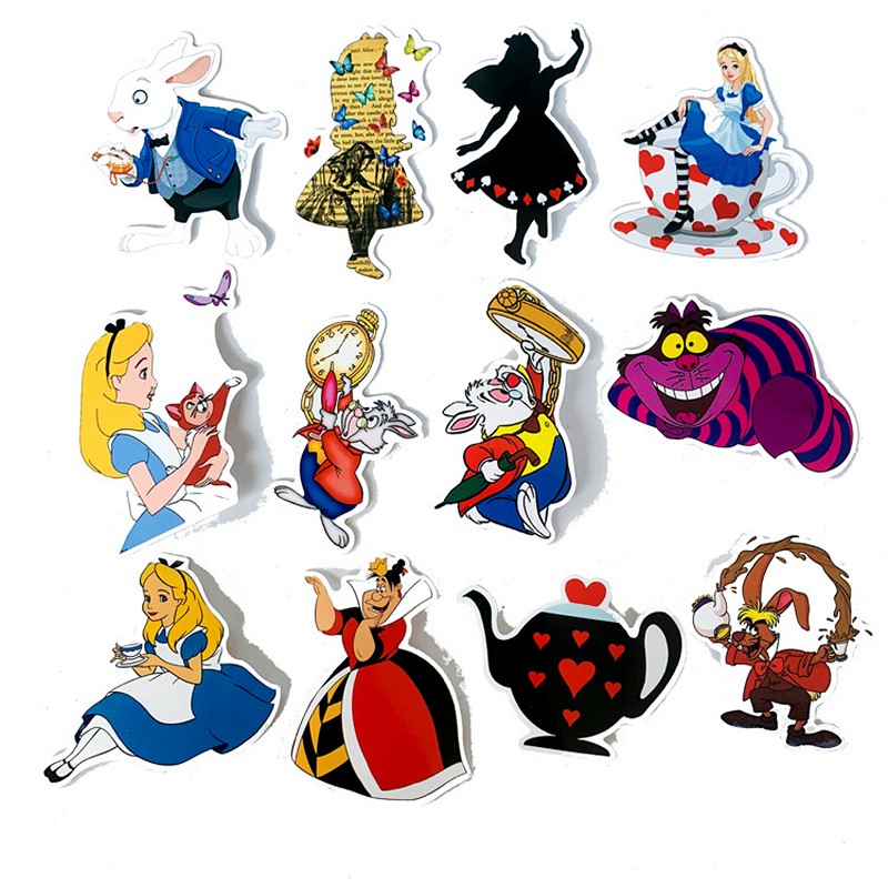 Sticker 70 miếng hình dán Alice in woderland - hàng nhập khẩu