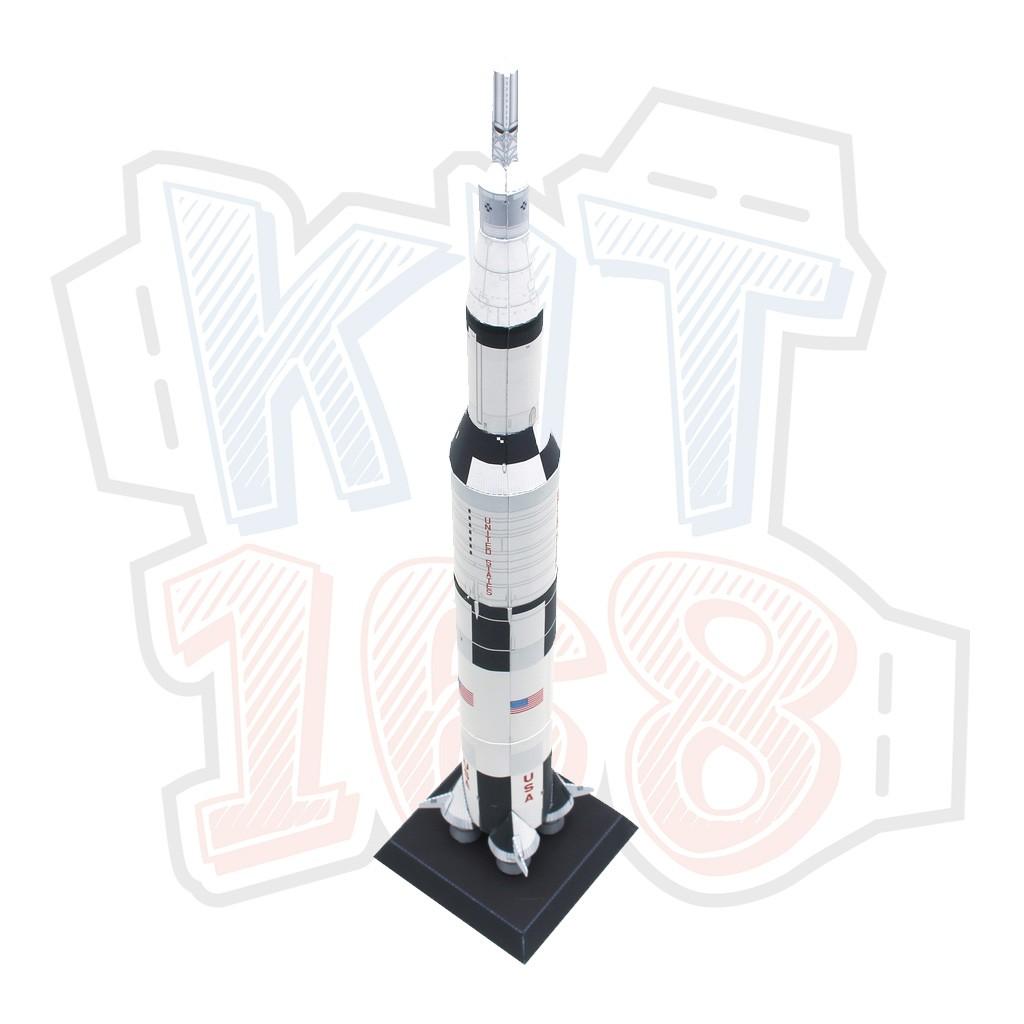 Mô hình giấy Saturn V Rocket - In mực thường - Giấy ảnh A4 160gsm