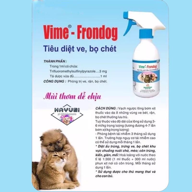 XỊT VE RẬN, BỌ CHÉT Ở CHÓ MÈO 250ML