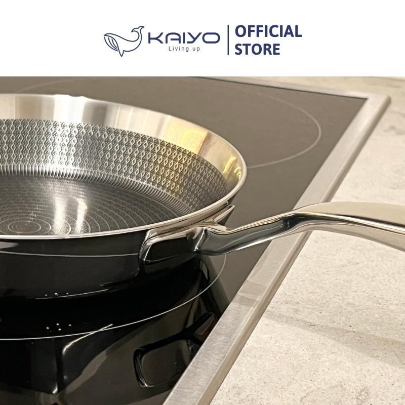 Chảo inox chống dính hoa văn nổi thân đáy liền 3 lớp tri-ply Kaiyo, size 20cm