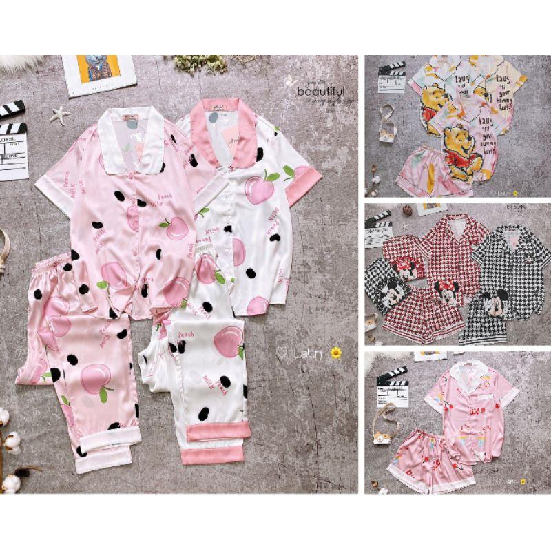 Đồ bộ pijama mặc nhà chất liệu latin cao cấp siêu mềm mịn như lụa Quảng Châu, hàng thiết kế