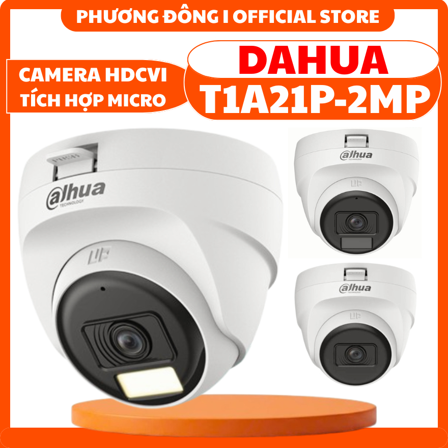 CAMERA DOME TRONG NHÀ HDCVI DAHUA HAC-T1A21P 2MP - HỒNG NGOẠI ĐẾN 20M, BÙ SÁNG, CÂN BẰNG TRẮNG