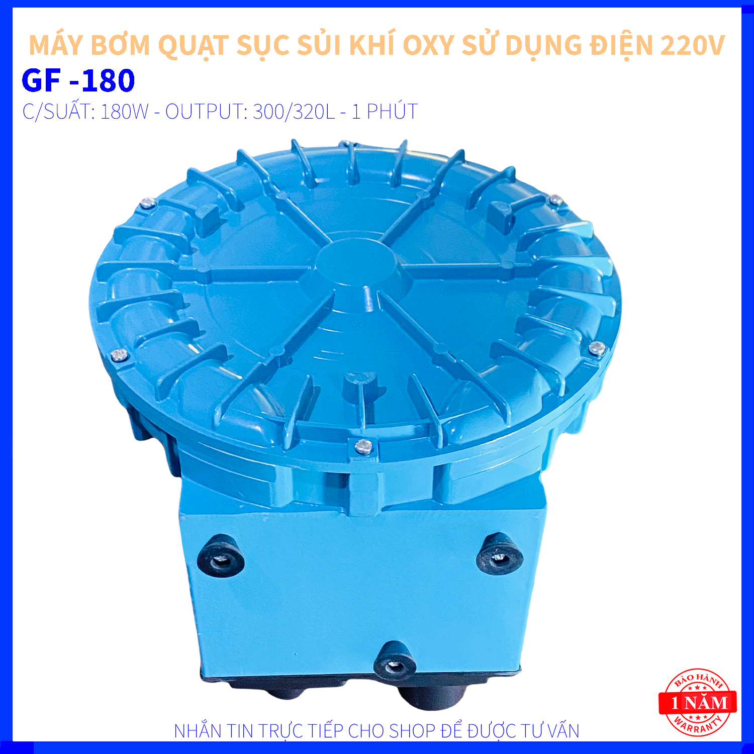 MÁY BƠM SỤC SỦI QUẠT THỔI KHÍ OXY RESUN GF - 180 - CÔNG SUẤT 180W