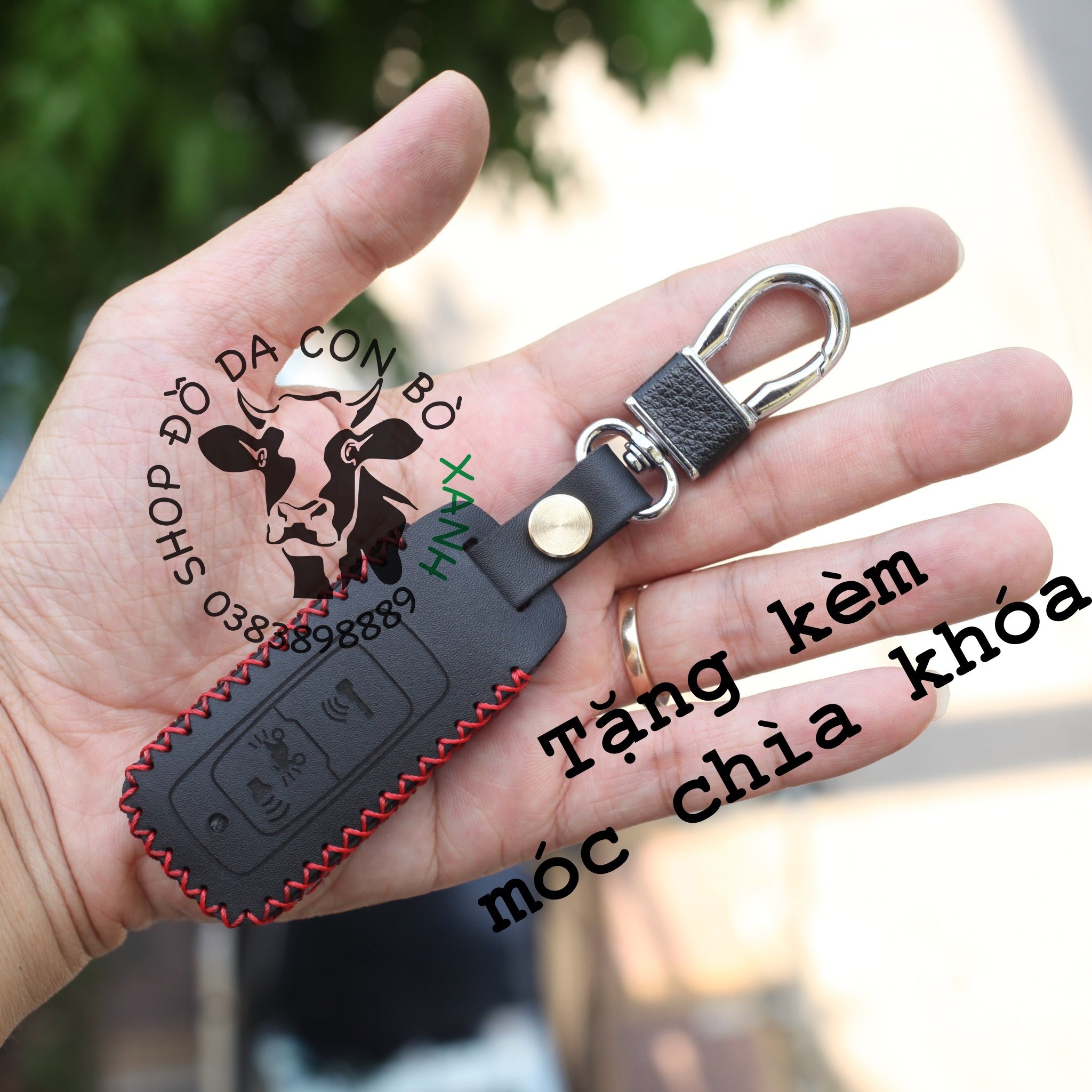 Bao Da Chìa Khóa Honda SH 2021, SH 2022, SH 350i (loại 2 nút bấm) handmade da thật