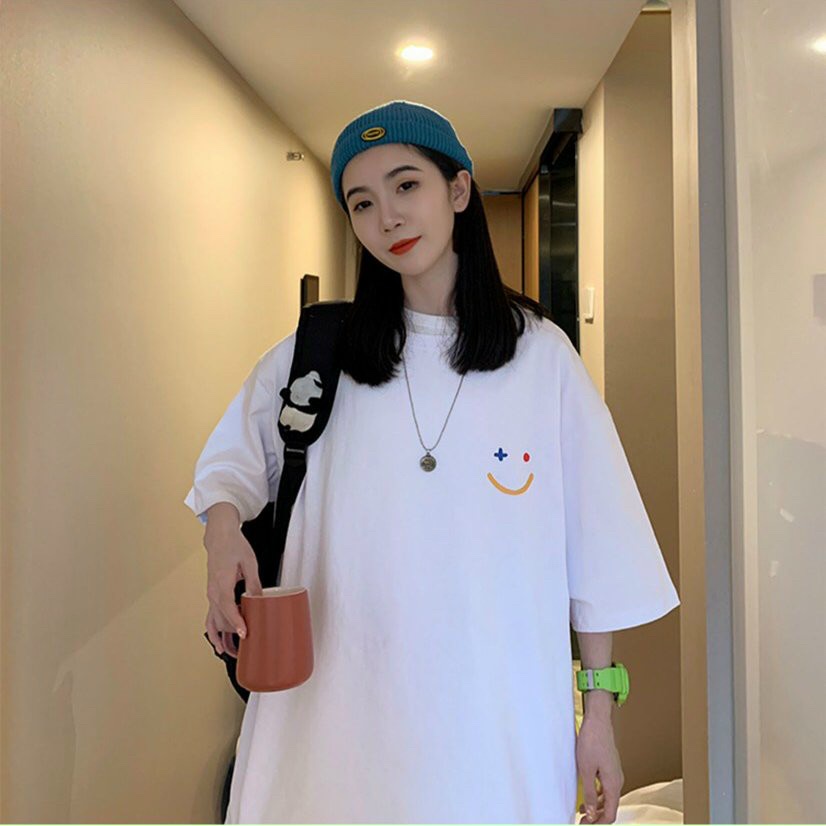Áo Phông Nam Nữ Form Rộng Tay Lỡ Vải Cotton Mịn Mát - Mặt Cười