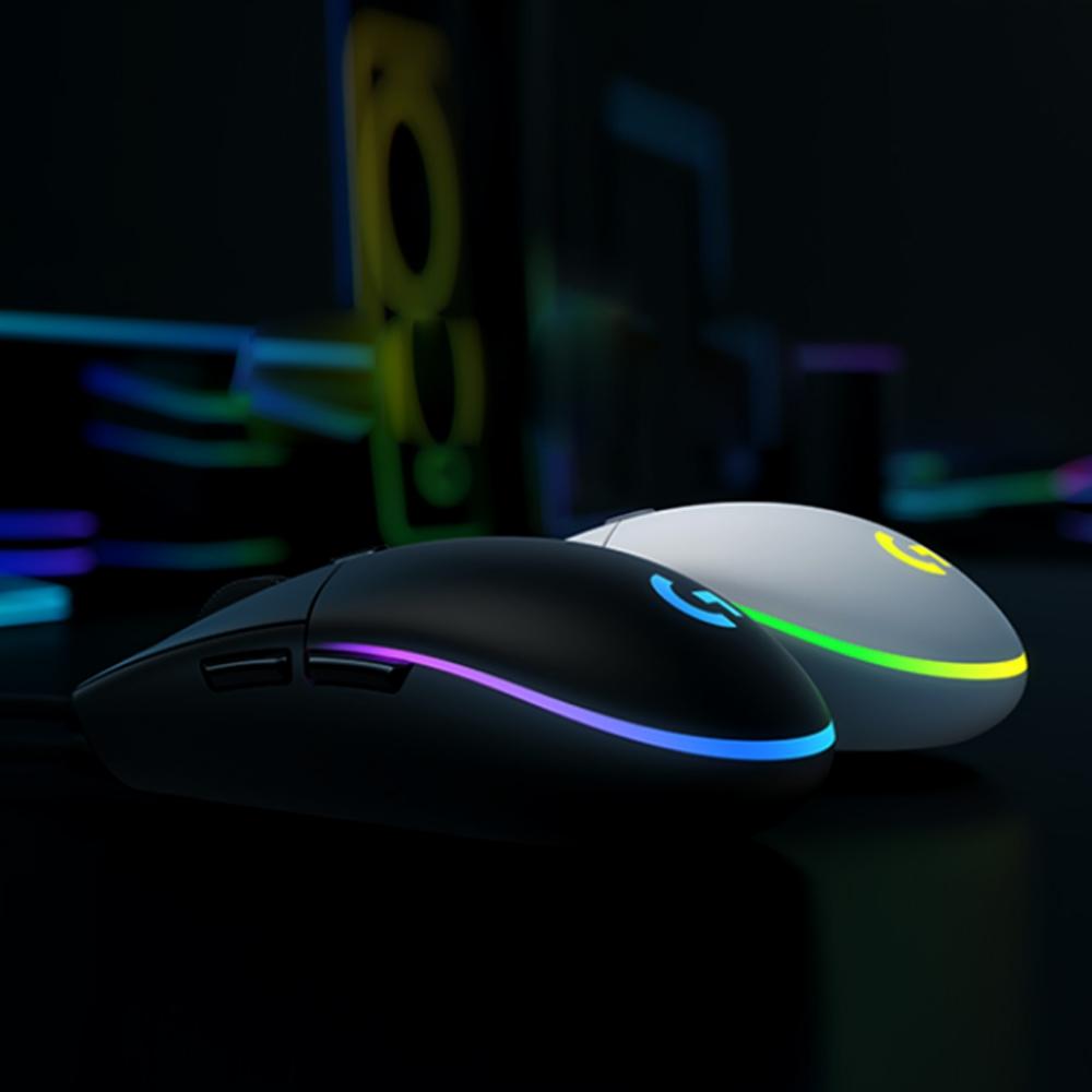 Logitech G102 Optical Gaming Mouse  8000 DPI Optical Sensor/Six Buttons Design/RGB Light Better Gaming Experience