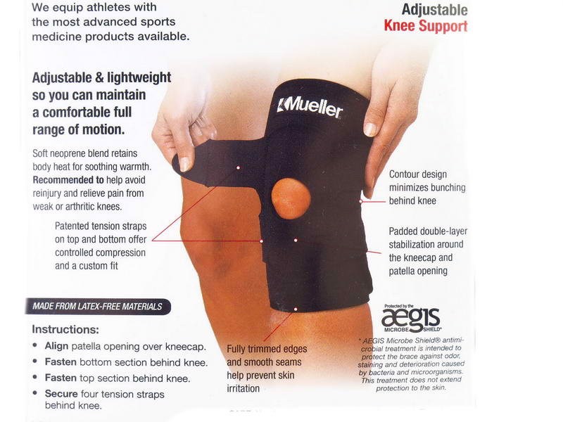 Băng gối Mueller Adjustable Knee Support, Black (5453X)