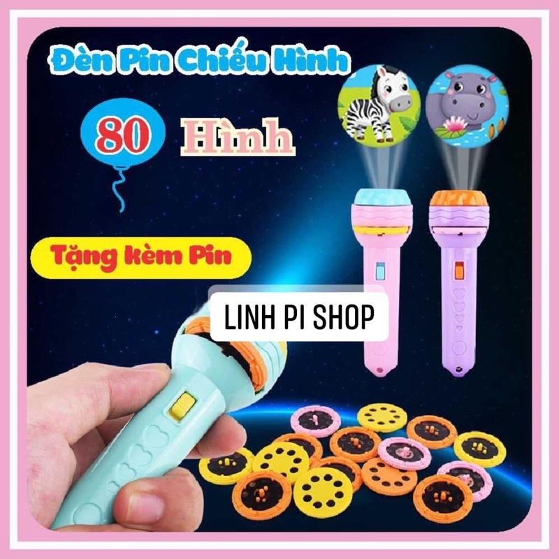 Đèn pin chiếu hình full bộ 80 hình cho bé thoả thích khám phá