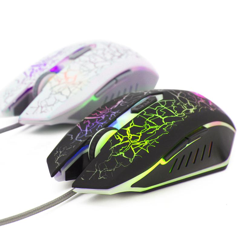 Dữ Liệu Ếch Chuột Chơi Game Có Dây LED Chuột Quang Đèn Nền Cho Trò Chơi Laptop Notebook PC Máy Tính Dành Cho Windows Mac