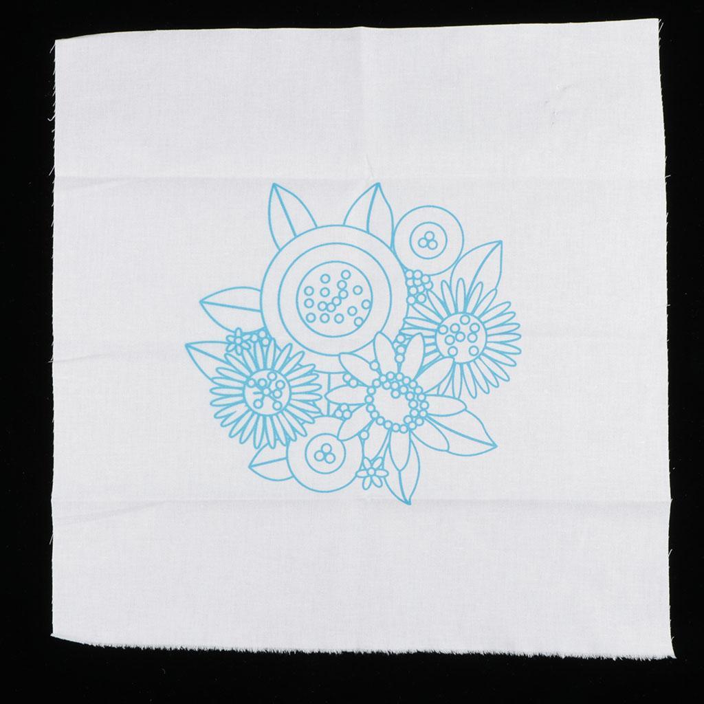 DIY Ribbon Flowers Embroidery Set with Frame for Beginner Needlework Kits Cross Stitch Series Arts Crafts Sewing Decor 7.87 inch Round