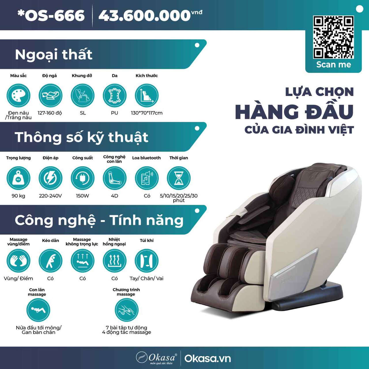 Ghế massage Okasa Os 666