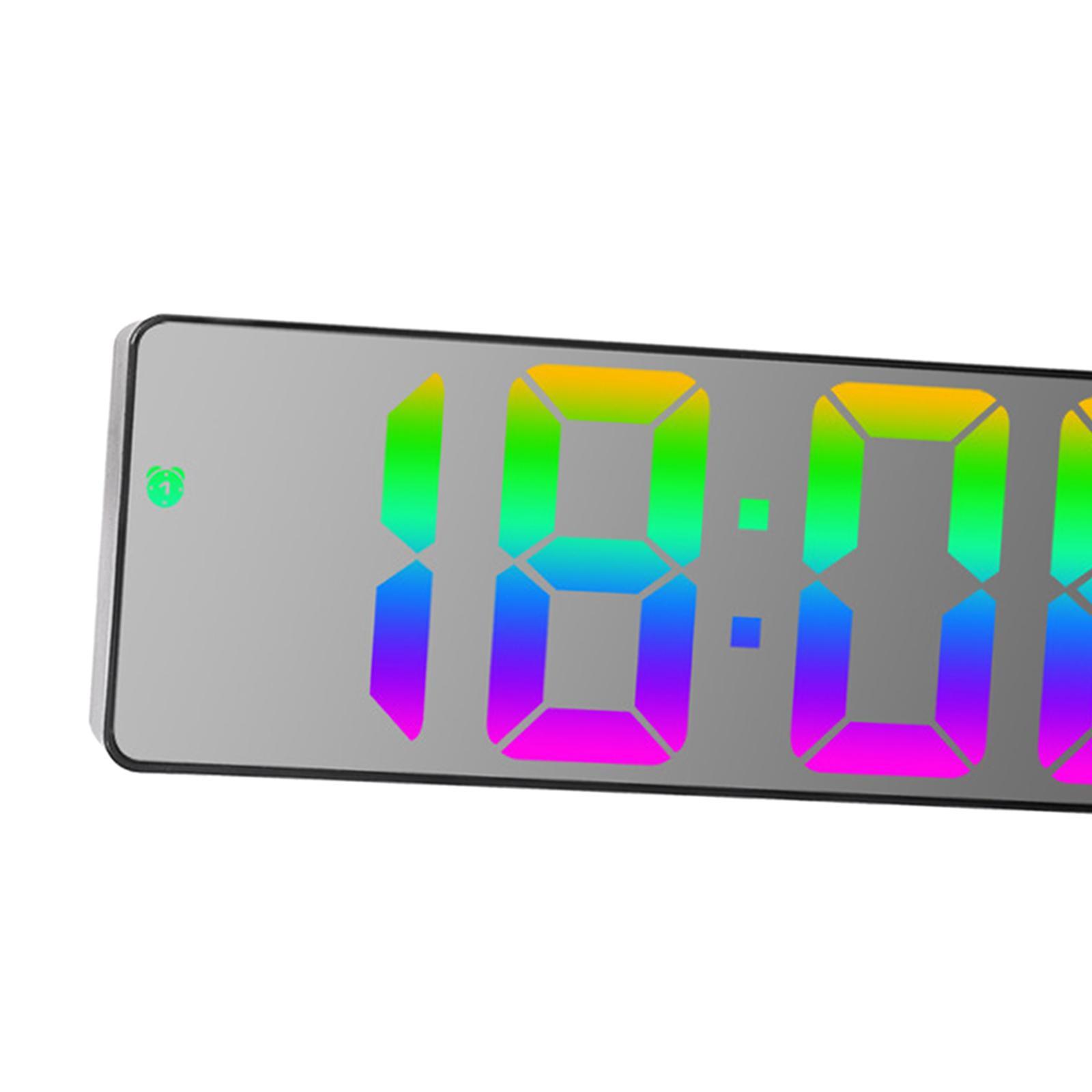 Colorful Digital Alarm Clock Desktop Smart LED Clock with Temperature Date