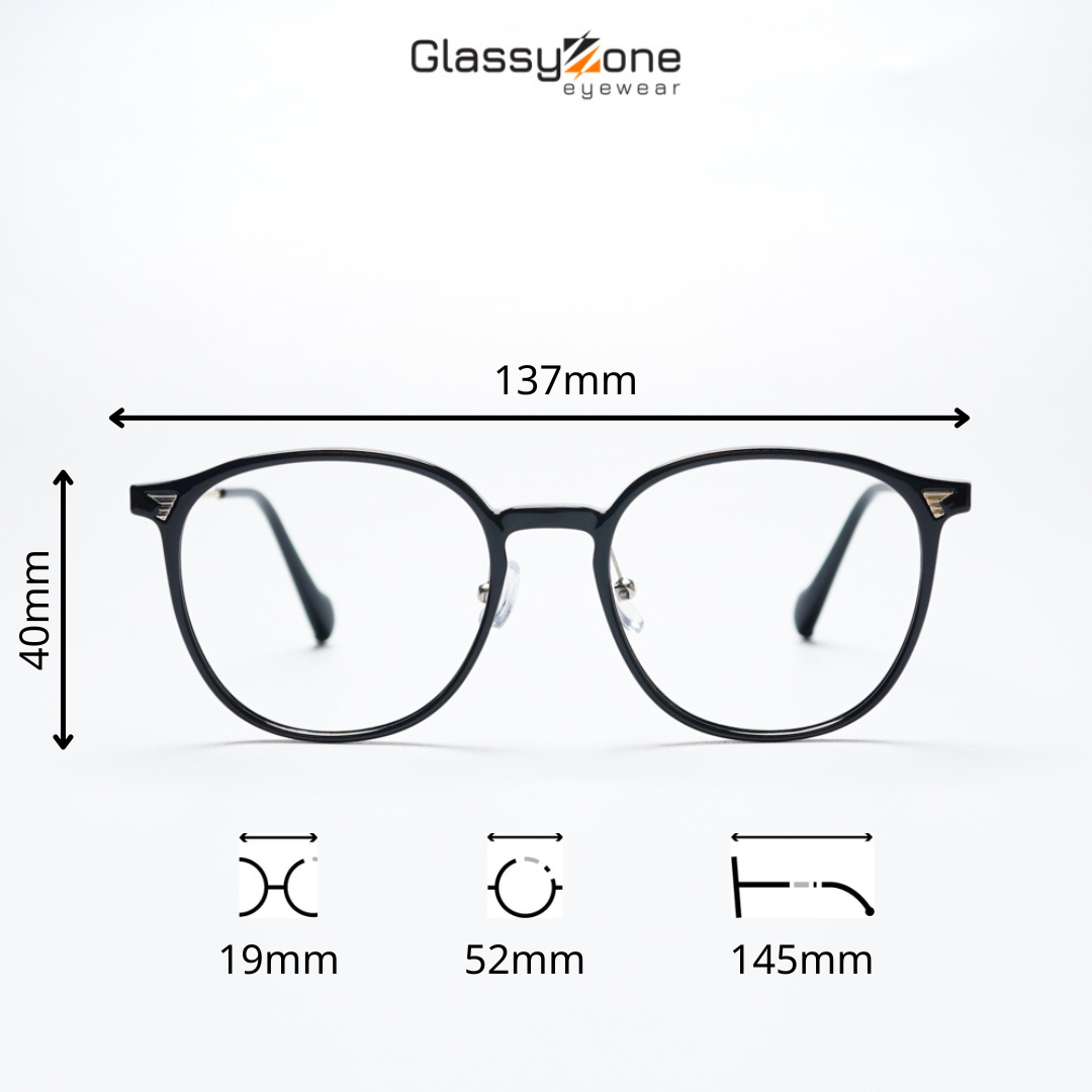 Gọng kính cận, Mắt kính giả cận nhựa dẻo Form Tròn Unisex Nam Nữ Lilla - GlassyZone