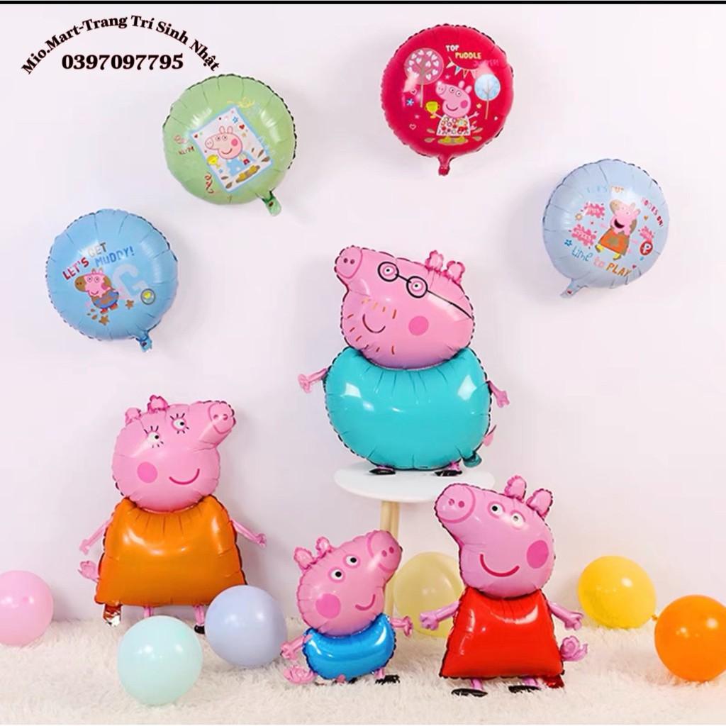 Bóng Hình Heo Peppa Đủ Màu,Bóng Bay Gia Đình Heo Trang Trí Sinh Nhật BB28