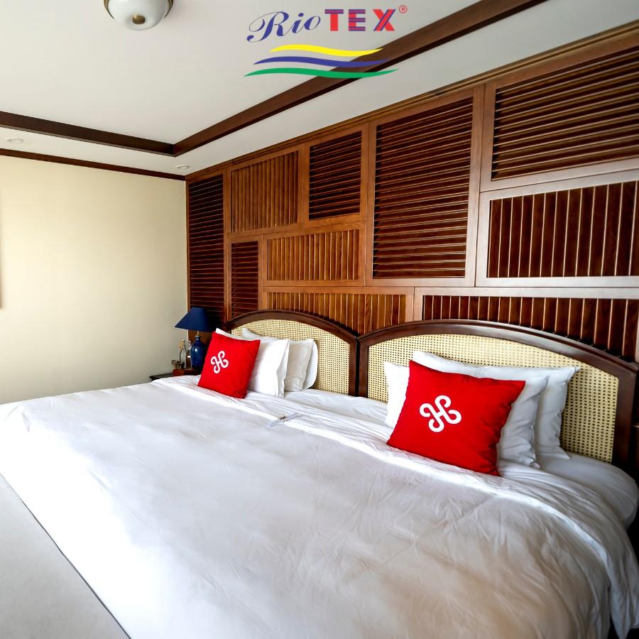 Vỏ Chăn Cotton Khách Sạn Trắng Trơn RIOTEX - Kích Thước 1m8x2m/ 2mx2m2 Mềm Mại Không Xù