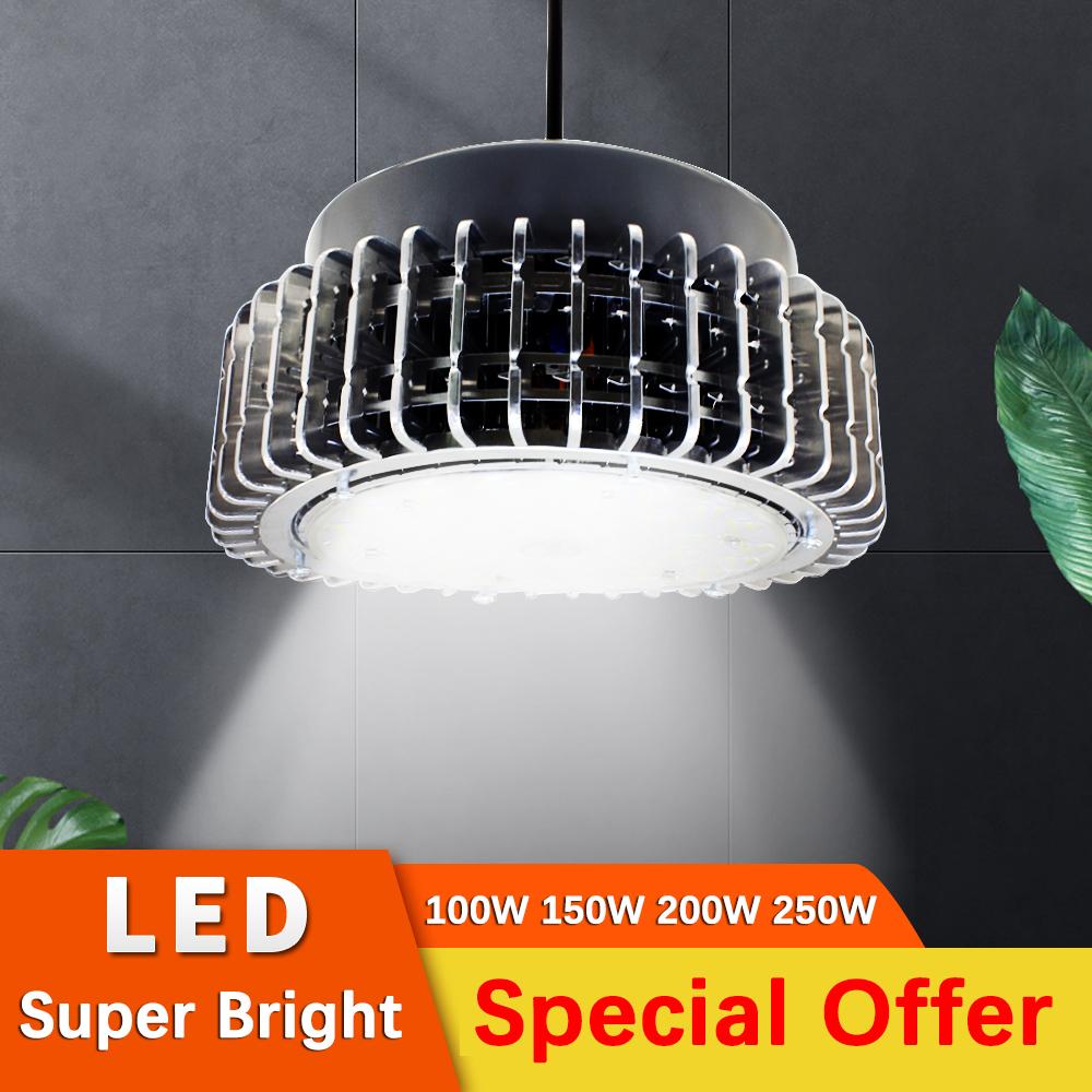 Đèn LED High Bay 100W 150W 200W 250W AC220V Nhà kho chống nước Đèn nhà để xe Siêu sáng Chiếu sáng công nghiệp thương mại