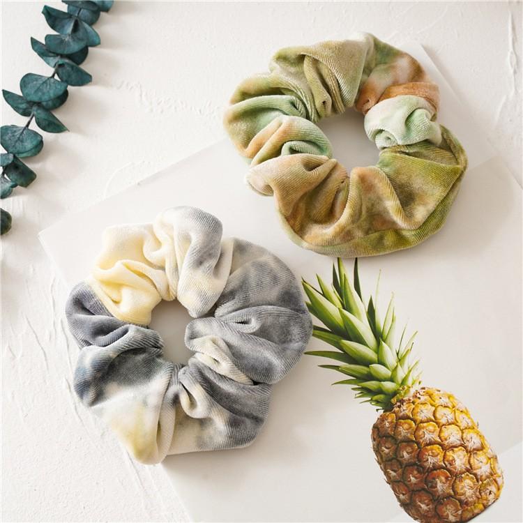 Dây Cột Tóc Scrunchies Màu Loang Phong Cách Hàn Quốc Chất Liệu Vải Nhung - Mã DT014