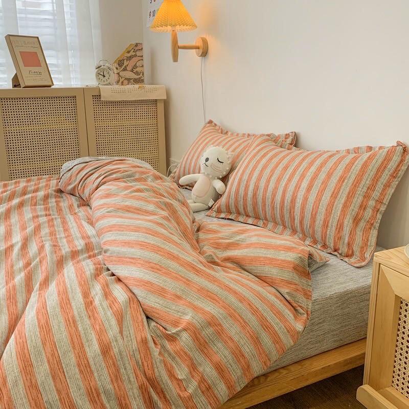 BỘ CHĂN GA CAO CẤP KOREA - SỌC CAM
