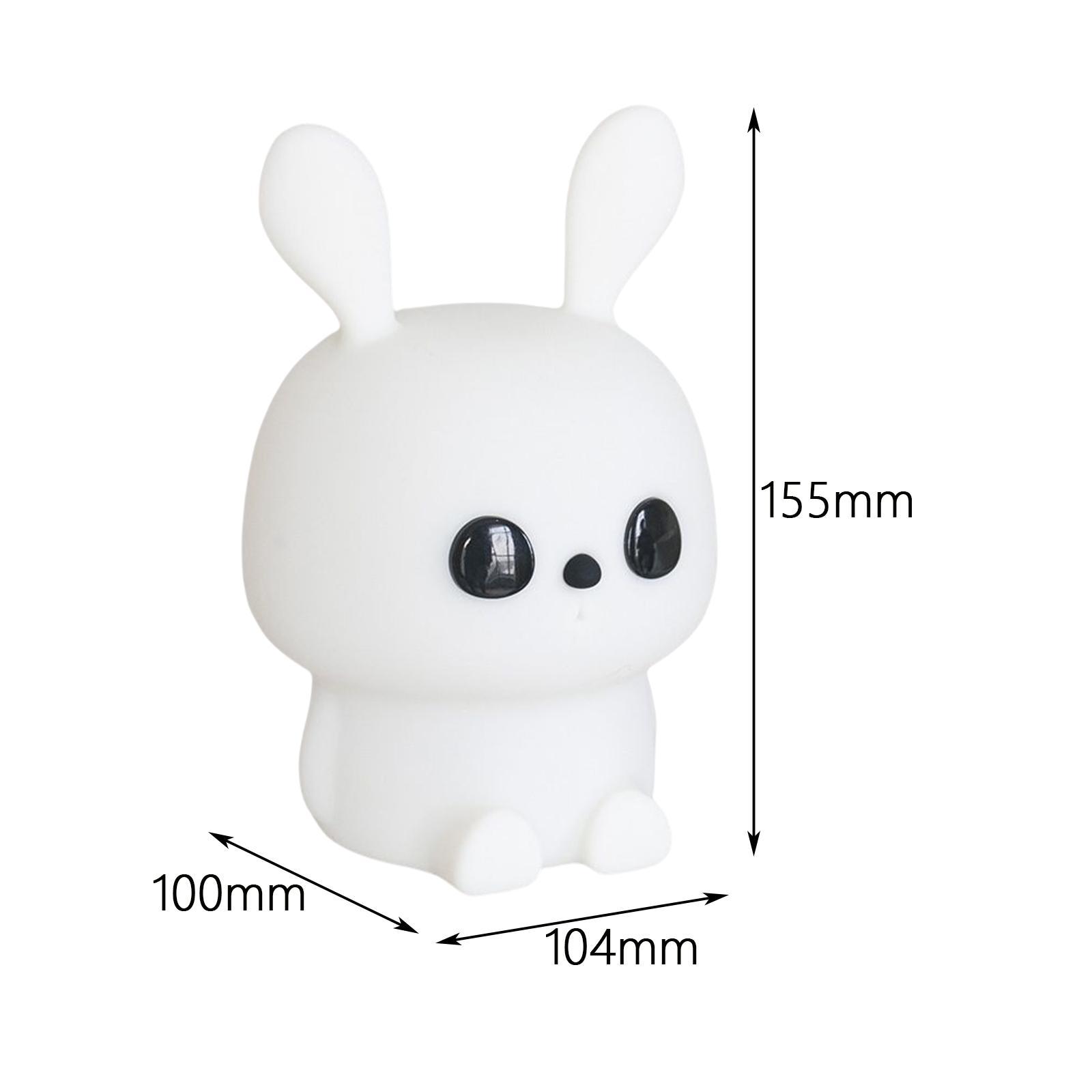 Night Light Kids Silicone Bunny Battery Powered Room Decor with Timer LED