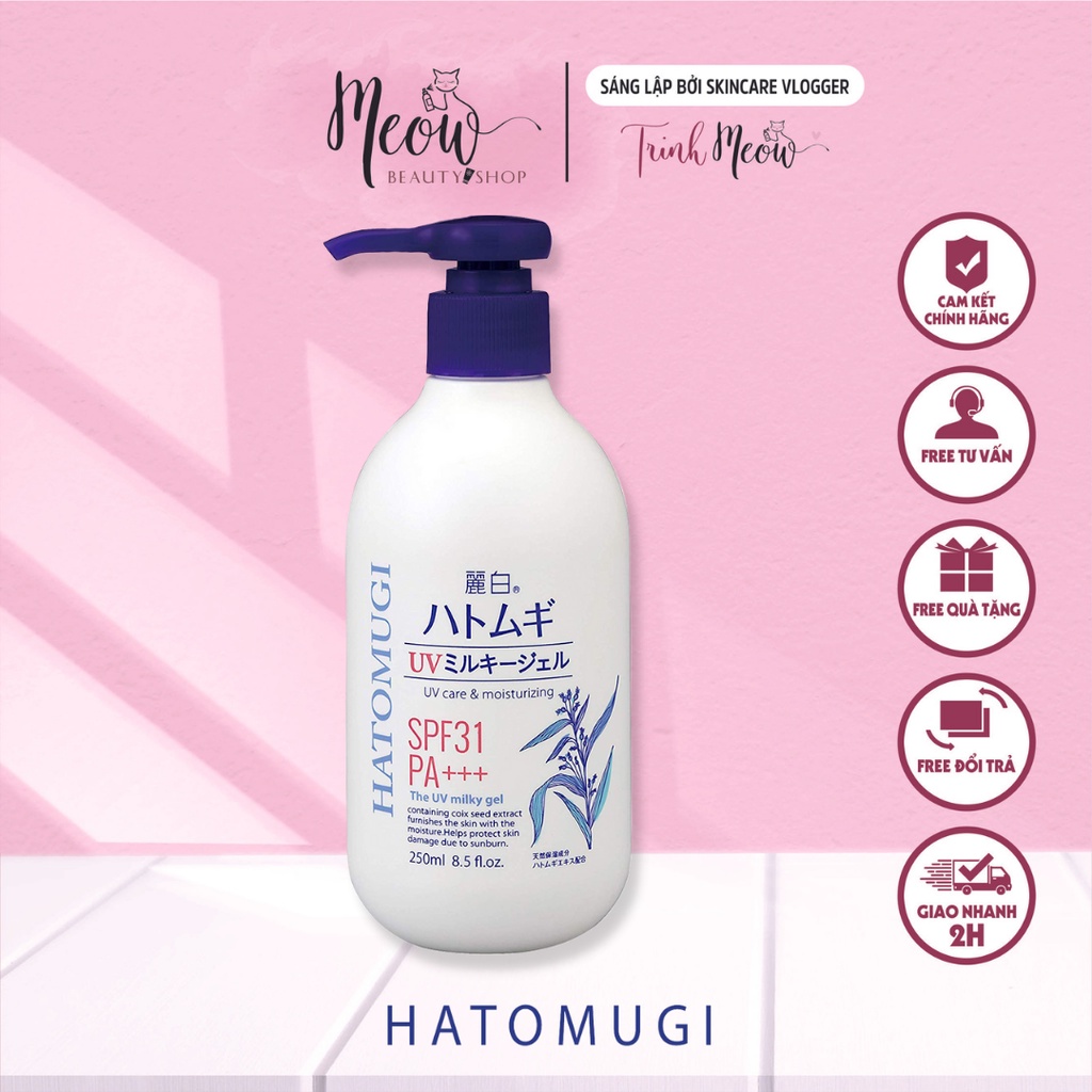 Sữa dưỡng thể Hatomugi chống nắng UV Milky Gel SPF31 PA +++