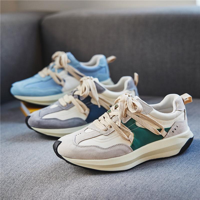 Đáy Dày Thoáng Khí Chống Trơn Trượt Chạy Bộ Người Mùa Hè Mới Thể Thao Nam Giày Sneakers Thời Trang Thoải Mái Chịu Mài Mòn Thường Ngày Color: Beige Shoe Size: 44
