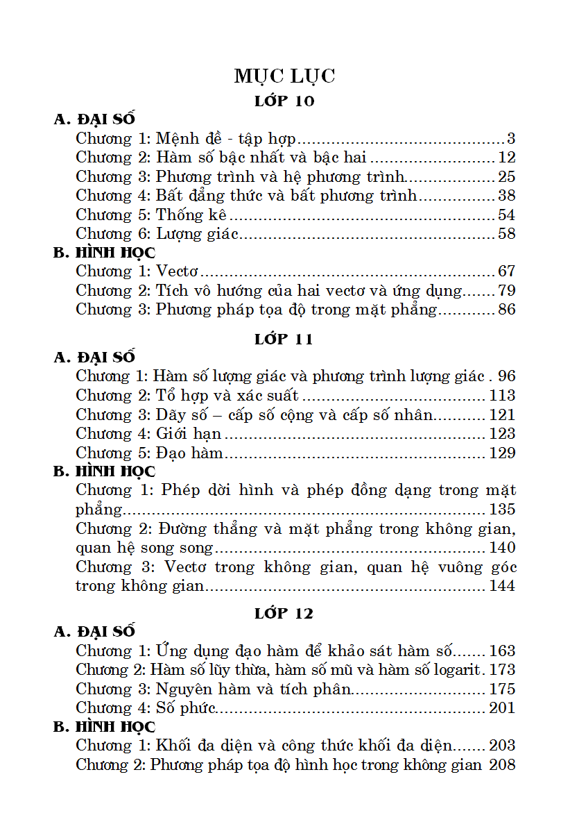 Sổ Tay Toán Cấp 3 Lớp 10-11-12 - KV