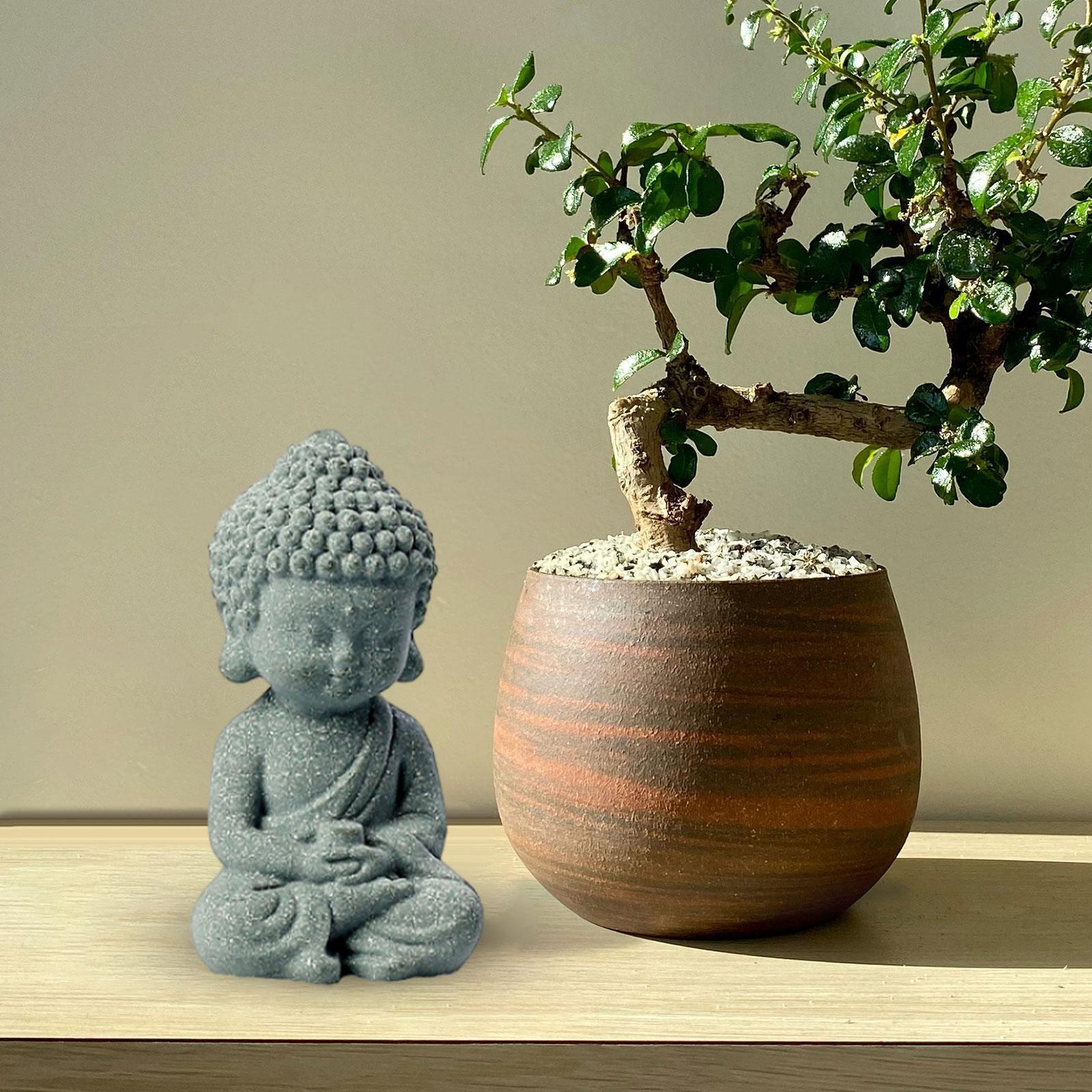 Resin Buddha Statue Miniature Sitting Buddha Statue for Office Hotel Desktop