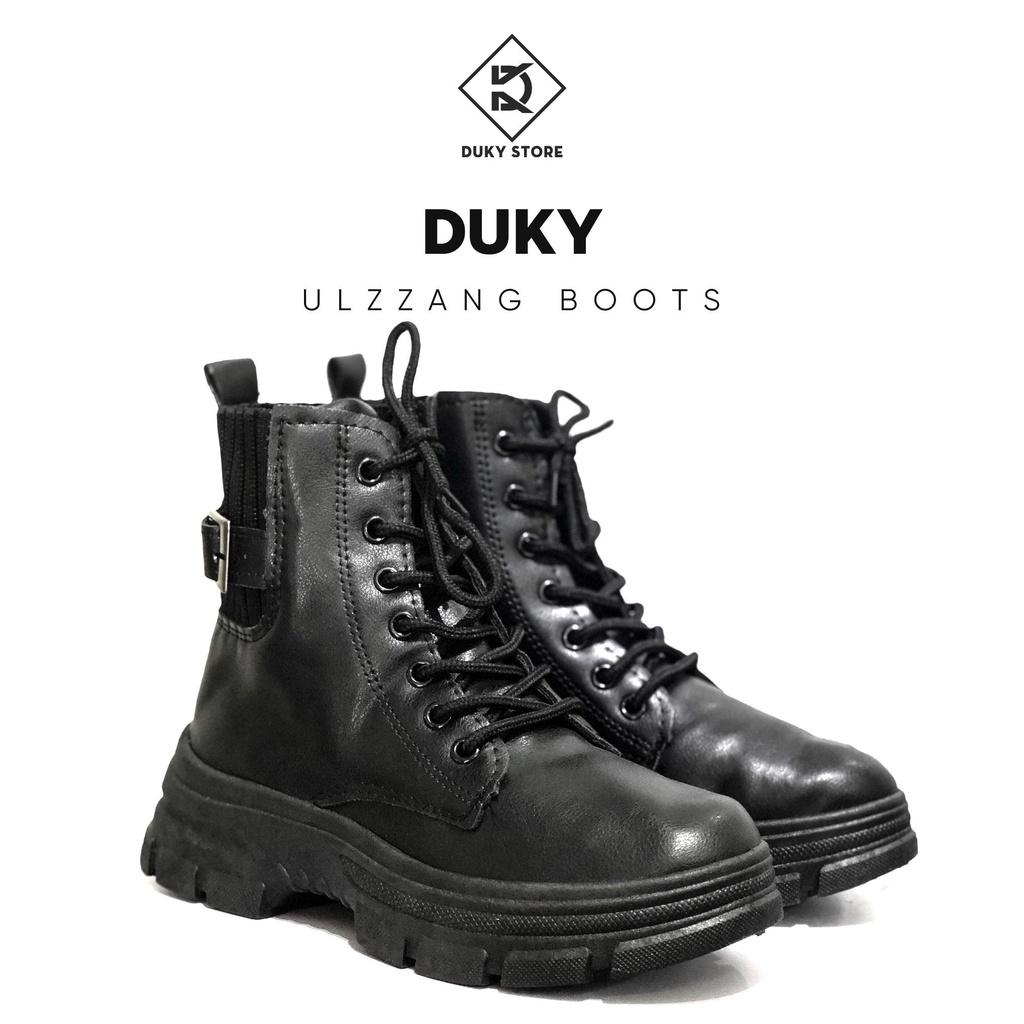 Boot ulzzang khuy viền dây chun đế cao xinh xắn hàng có sẵn - Duky Store