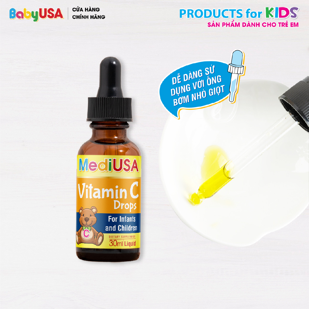 MediUSA Vitamin C Drops - Thực Phẩm Chức Năng