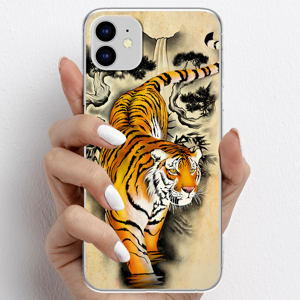 Ốp lưng cho iPhone 11 nhựa TPU mẫu Cọp tranh vẽ
