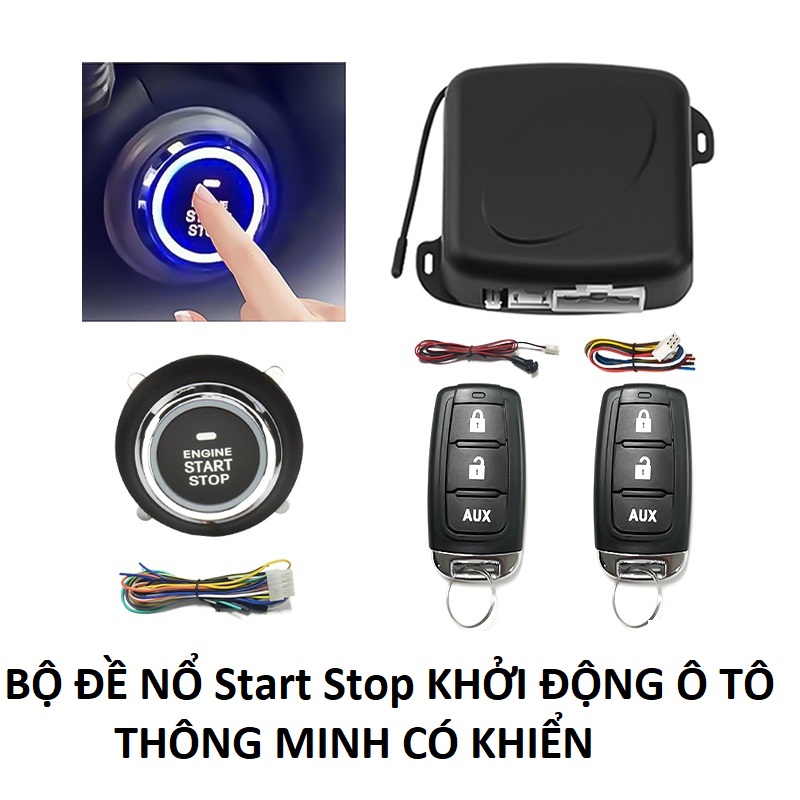 Nút đề nổ 1 chạm thông minh (Smart Start/Stop System) Bộ khởi động xe ô tô có 2 remote mẫu mới chính hãng loại tốt , đồ chơi xe hơi