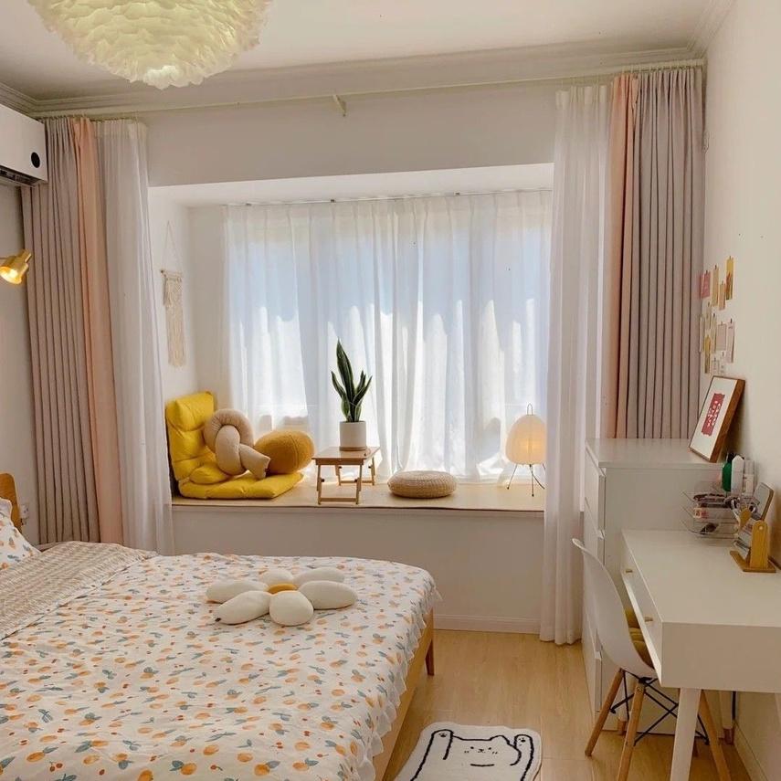 Rèm voan trắng dày CẢN NẮNG, CHỐNG UV trang trí homestay, studio TORICO