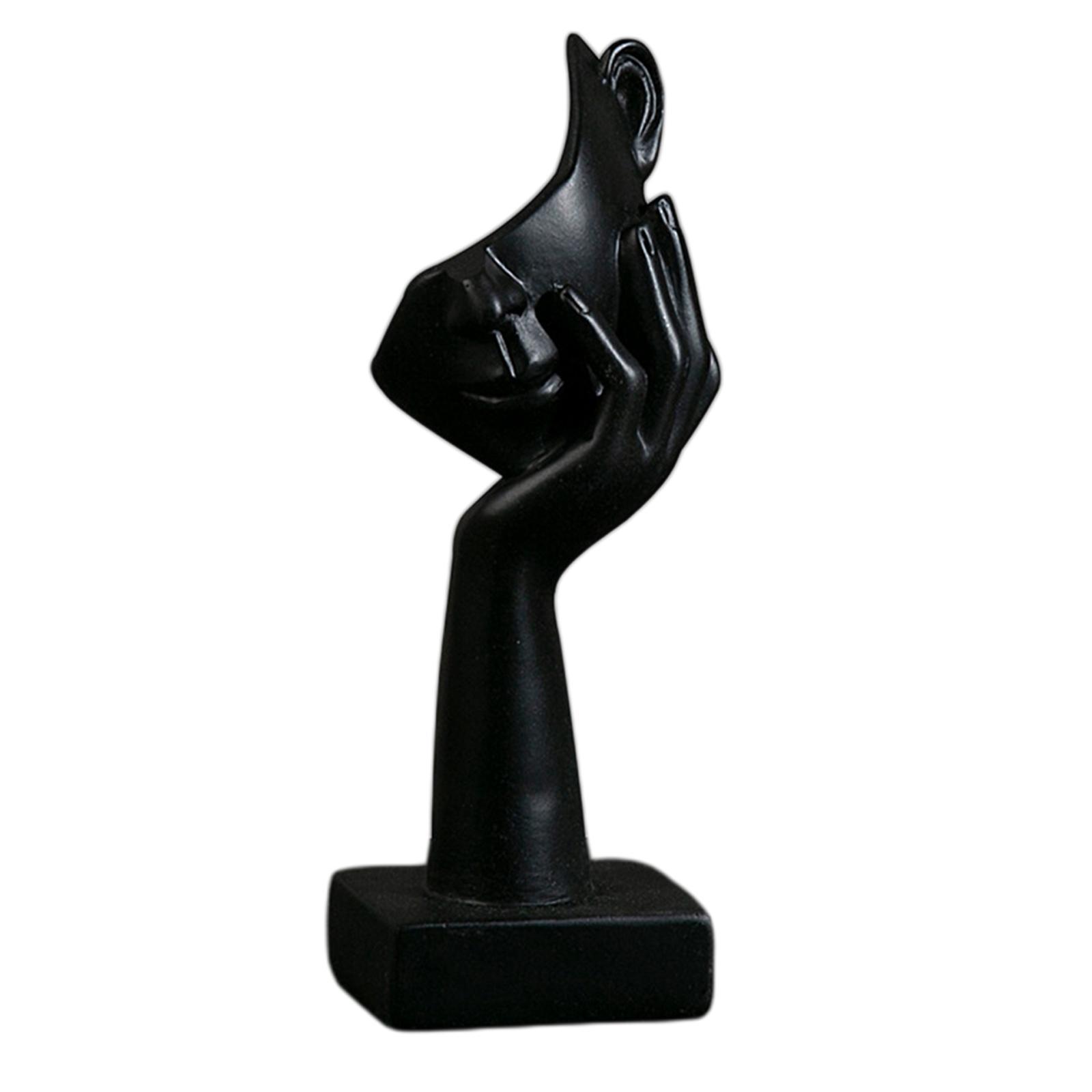 Resin Thinker Statue, Half Face Sculpture, Abstract Art Figurine, Decor Characters  Nordic Ornament for Bookcase, Home, Desk, Office