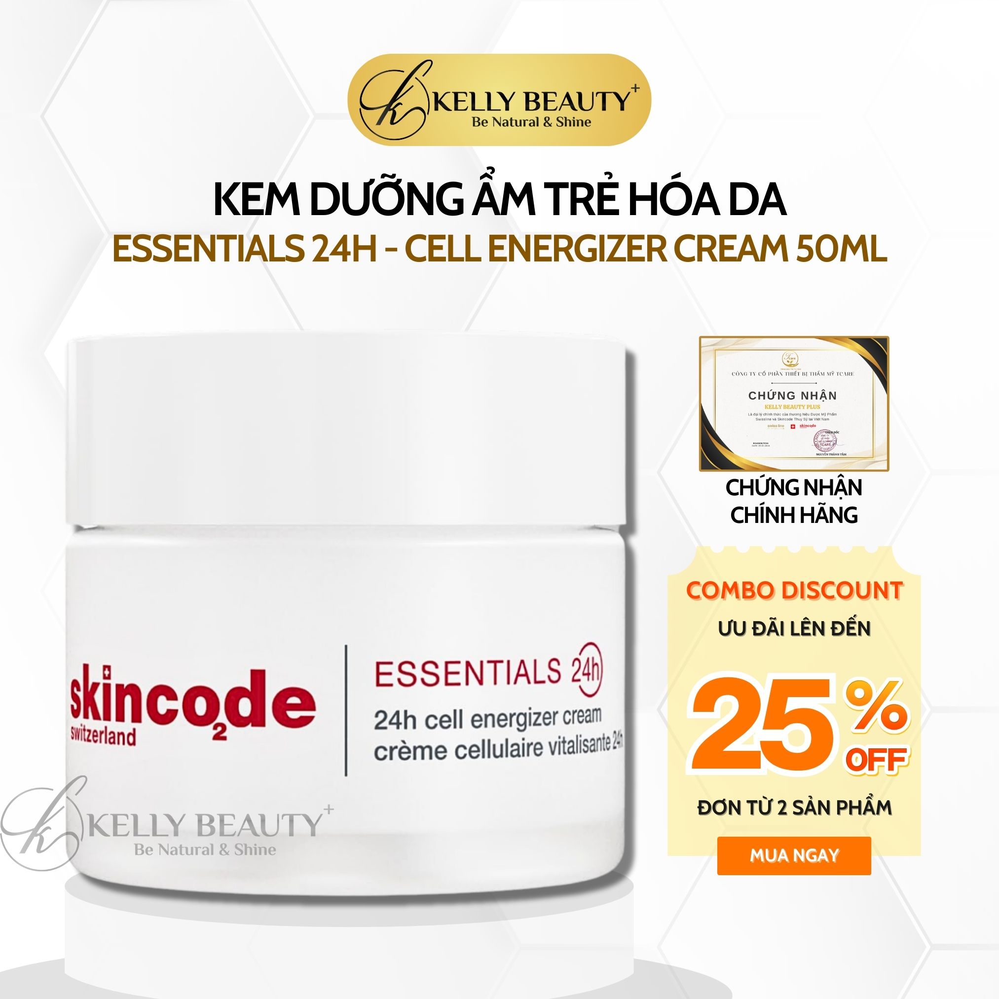 Hình ảnh Kem Dưỡng Ẩm Trẻ Hóa Da Skincode Essentials 24h Cell Energizer Cream | Kelly Beauty