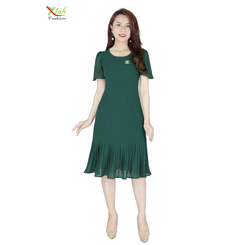 Đầm Suông Voan Đuôi Cá Dập Ly