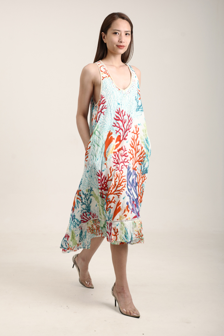 Maxi Cotton Đính Hạt Cao Cấp Isla Bonita IB28244-PR