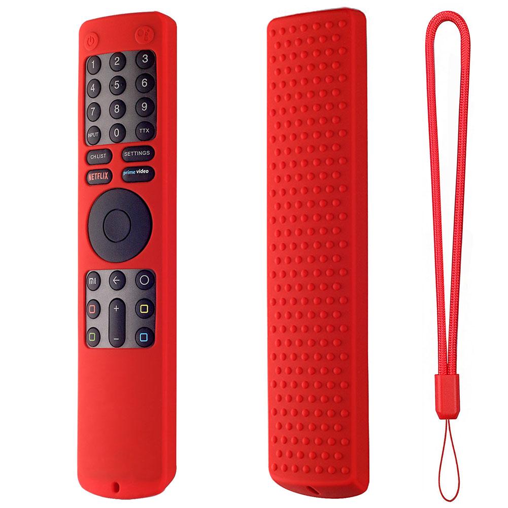 Trường hợp điều khiển từ xa cho Xiaomi Mi 4S thông minh TV không thấm nước từ xa bảo vệ bảo vệ silicone với dây buộc: màu đỏ