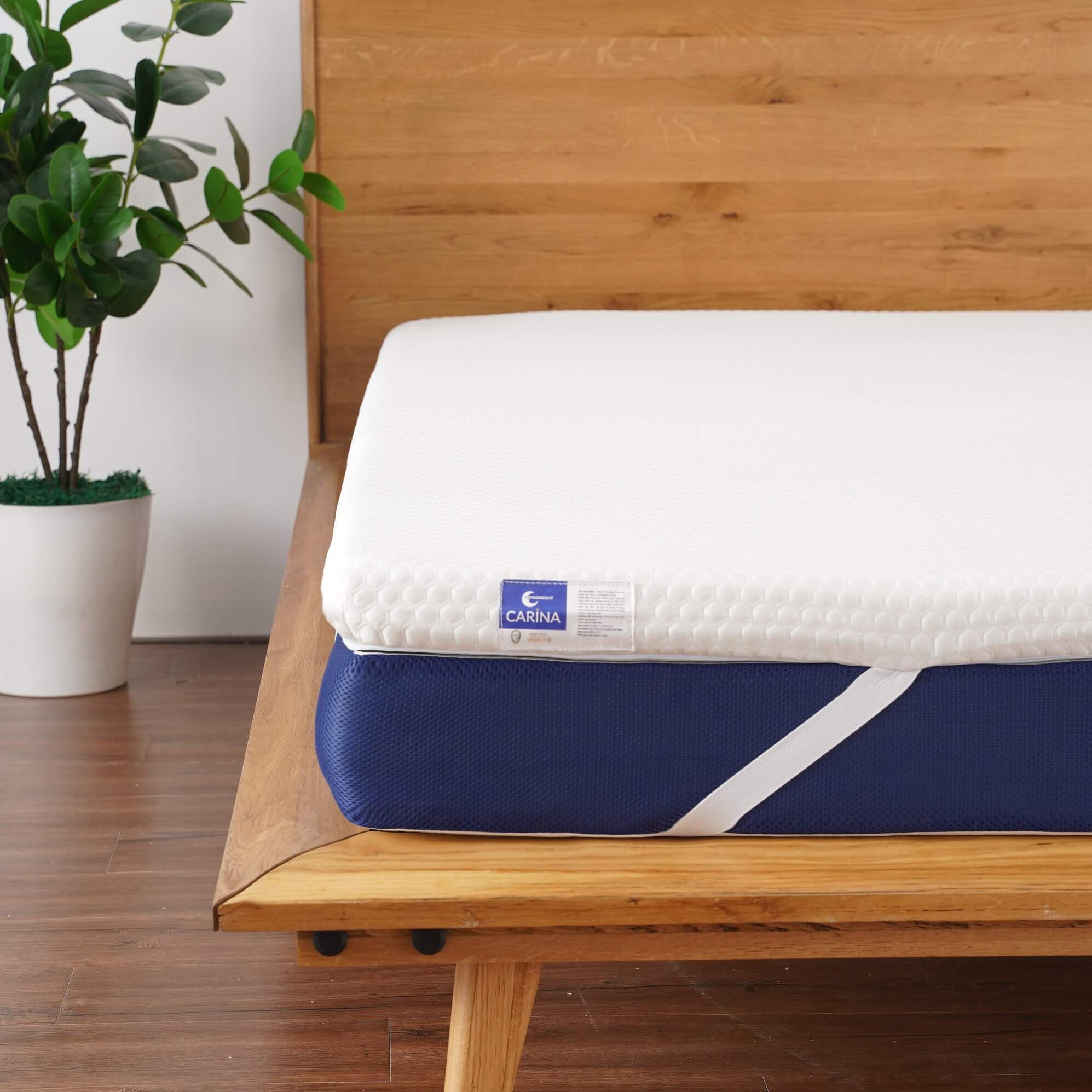 Nệm topper tiện nghi memory foam cao cấp Goodnight Carina siêu mát, bọc vải tản nhiệt 3 inch Ultra