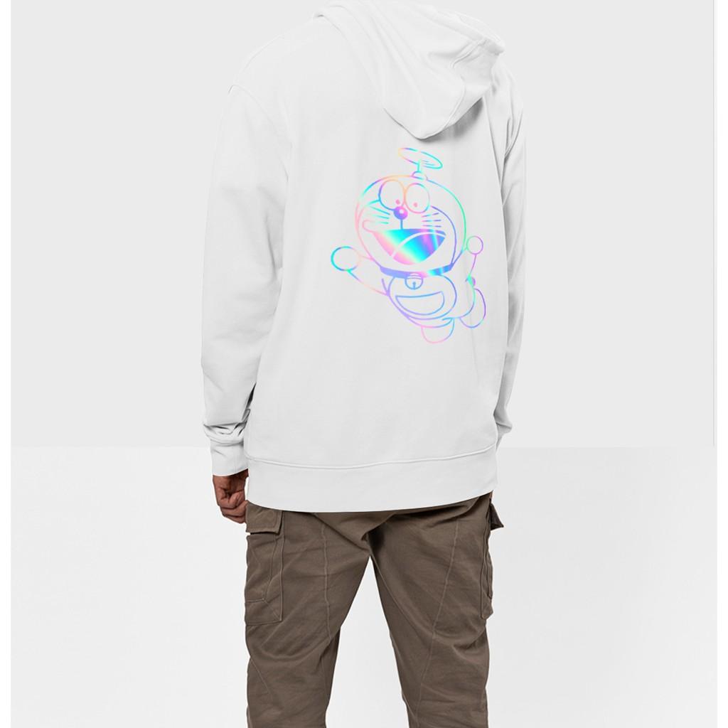 Áo hoodie Unisex dạ quang - Áo khoác nỉ phản quang họa tiết Doremon in cao cấp