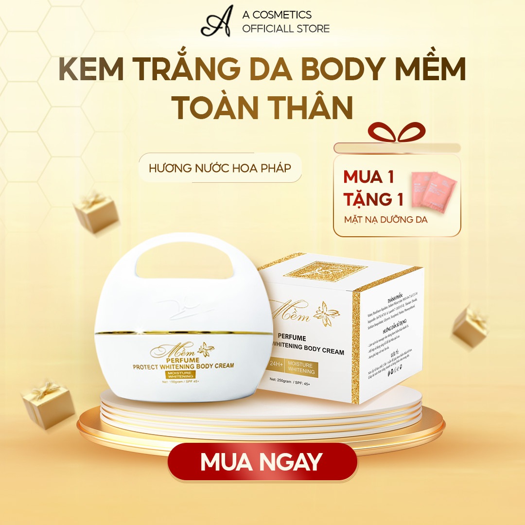 Kem Body Mềm Acosmetics,Kem dưỡng trắng da toàn thân, hương nước hoa Pháp, dạng lotion 150g