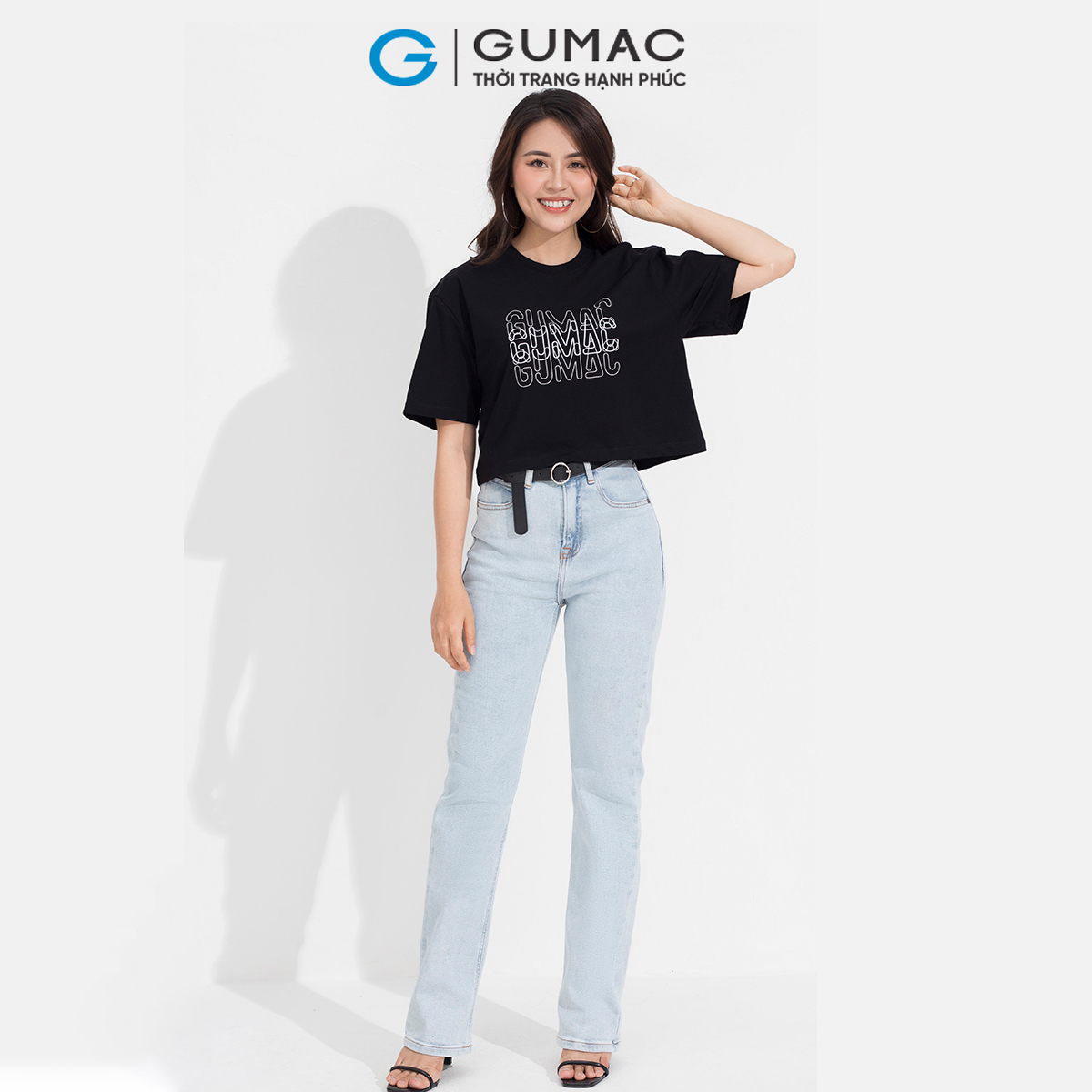 Áo thun nữ tay ngắn in chữ trẻ trung năng động thời trang GUMAC GUMAC ATD05035