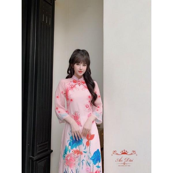 Siêu phẩm áo dài tơ kết đẹp sang chảnh nổi bật hàng thiết kế cao cấp Áo dài cách tân tết giá rẻ
