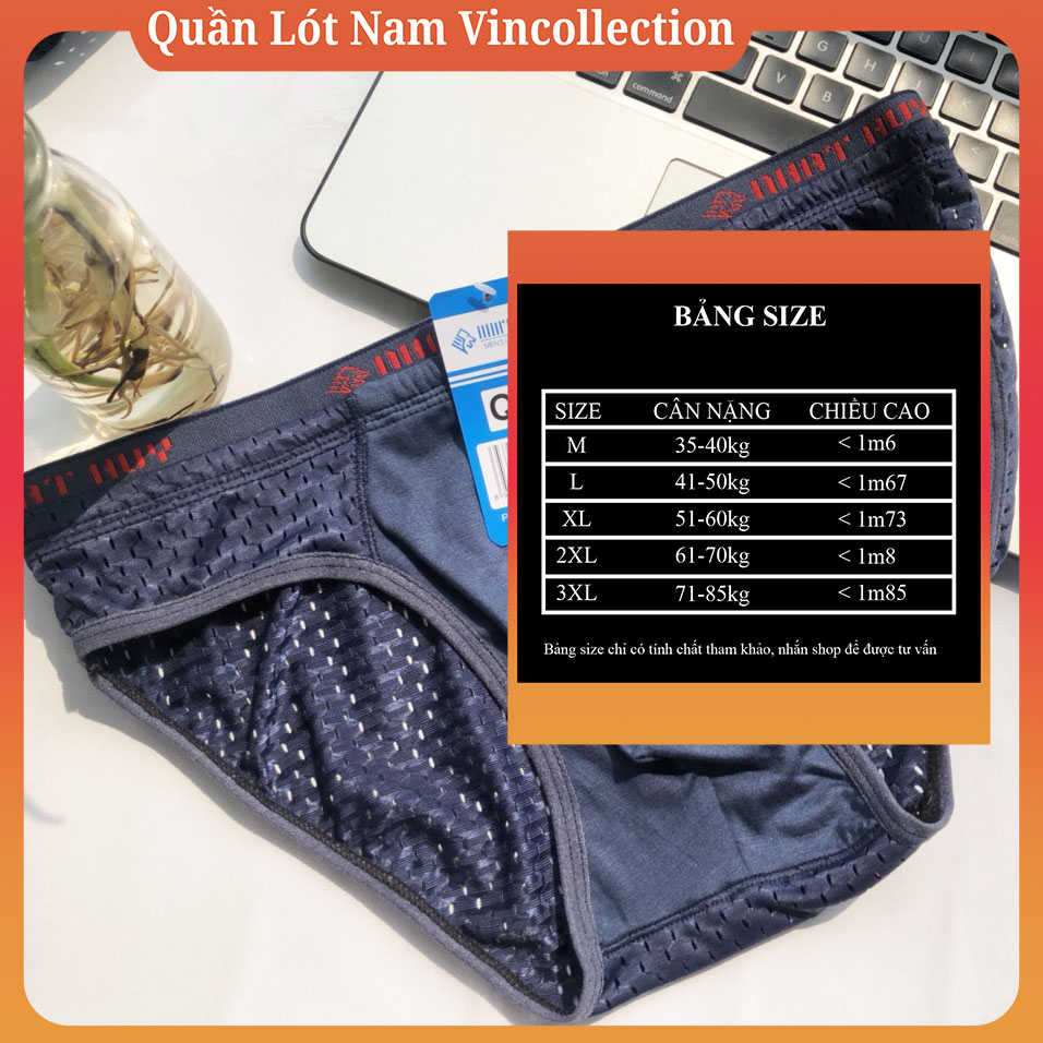 |Combo 5| Quần Lót Nam Chéo  Nhật Huy Vải Lưới Thông Hơi Li Ti Lỗ Nhỏ Cao Cấp Quan lót Của Nam Quần xi líp nam lọt khe to- nhỏ thun lạnh sexy cao cấp - Quần Lót Nam Nhật Huy