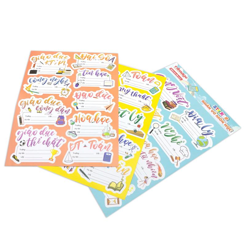 Bộ 3 Sticker Nhãn Vở Môn Học - Teenage NV-04