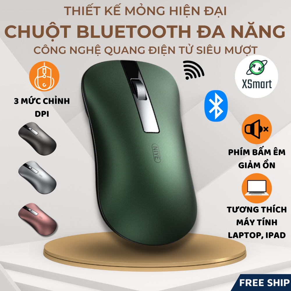 Chuột Bluetooth Không Dây Pin Sạc M500 Wireless 2 Chế Độ, Thiết Kế Mỏng Nhẹ-Hàng Chính Hãng