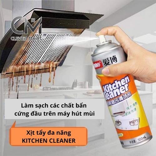 Bình xịt bọt tuyết tẩy rửa siêu sạch mầu cam kitchen cleaner nhà bếp 500ml