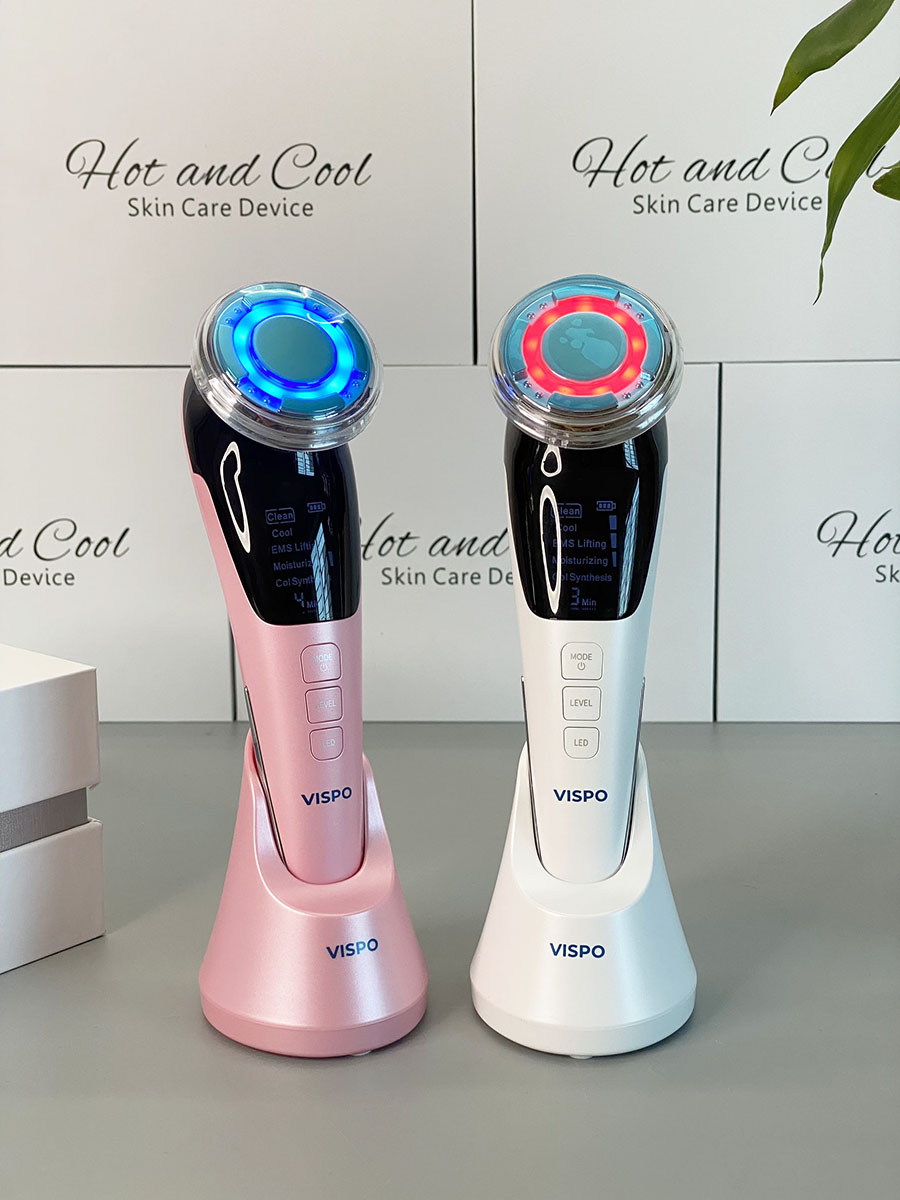 Máy Massage Mặt Làm Đẹp VISPO VP-CM23 - Máy Massage 5IN1 Photon Nóng Và Lạnh EMS Săn Chắc Da , Làm Sạch Và Tăng Hấp Thụ Dưỡng Chất, Khóa Ẩm Cho Da Bằng Công Nghệ Hiện Đại