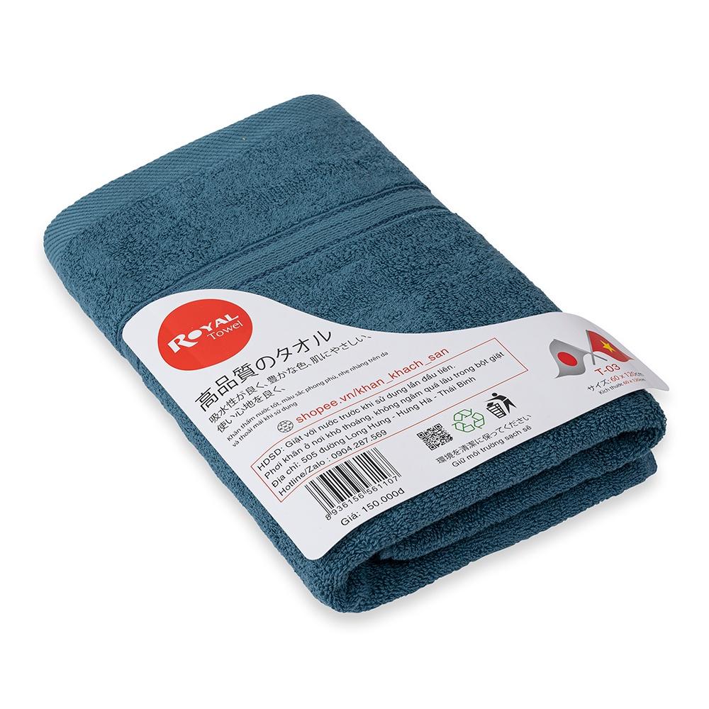 Khăn tắm Royal 50x100cm 60x120cm với sợi bông cotton dày thấm hút tốt, không đổ lông, không ra màu