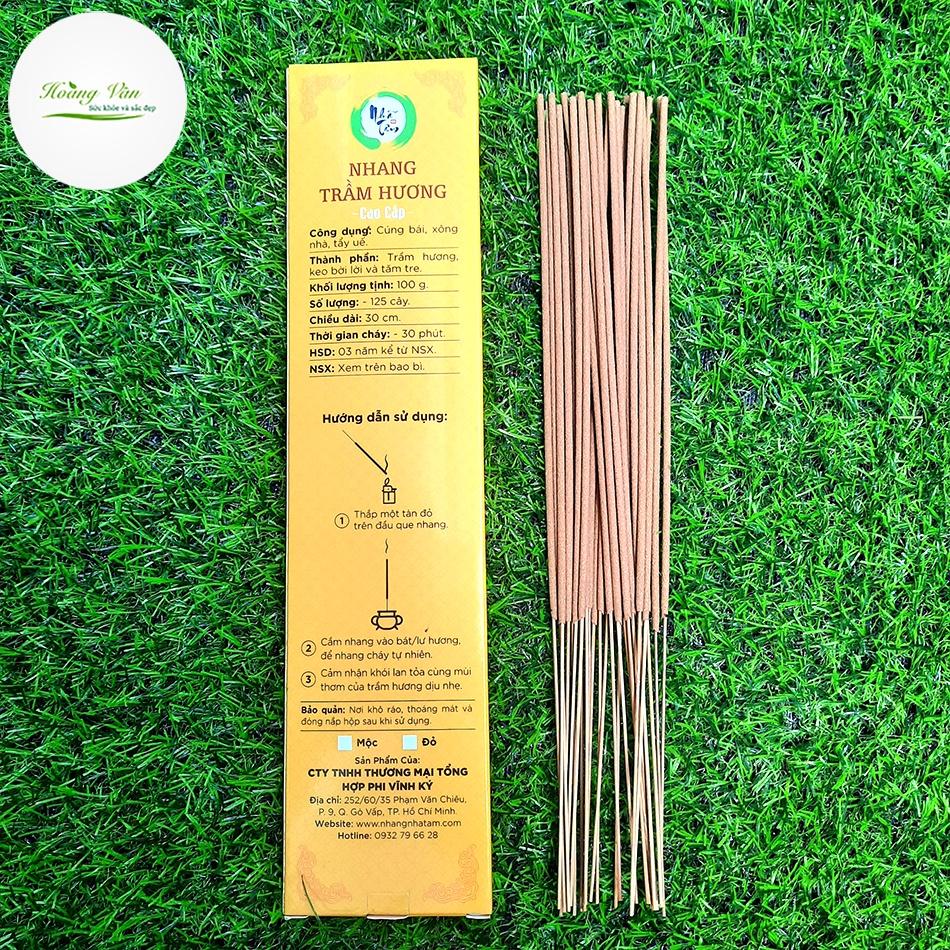 Nhang Trầm Hương cao cấp Nhã Tâm Hộp 100gram - Đậm chất trầm sạch tự nhiên 100%